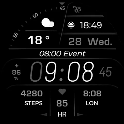 RE13 watch face